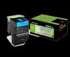 Toner origine pour Lexmark CX410e/de/dte et CX510de/dhe/dthe - cyan 2.000 pages
